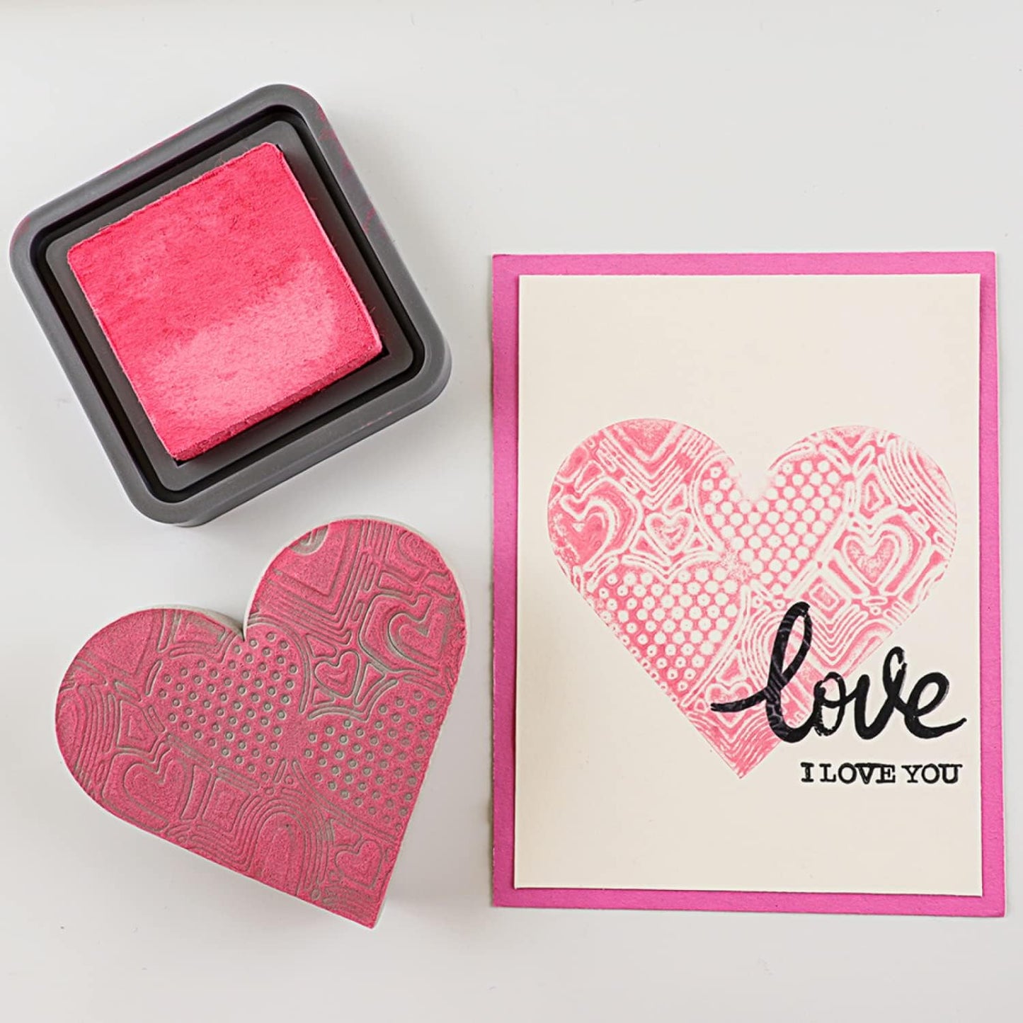 BAOFALI 9 Pcs Heart Cut Stamping Foam Grey Moldable Foam Stamps Plastic Dry Foam Stamp Pad Cut and Dry Foam Stamping Foam Block for Sculpture, Modeling, DIY Arts and Handicrafts Projects