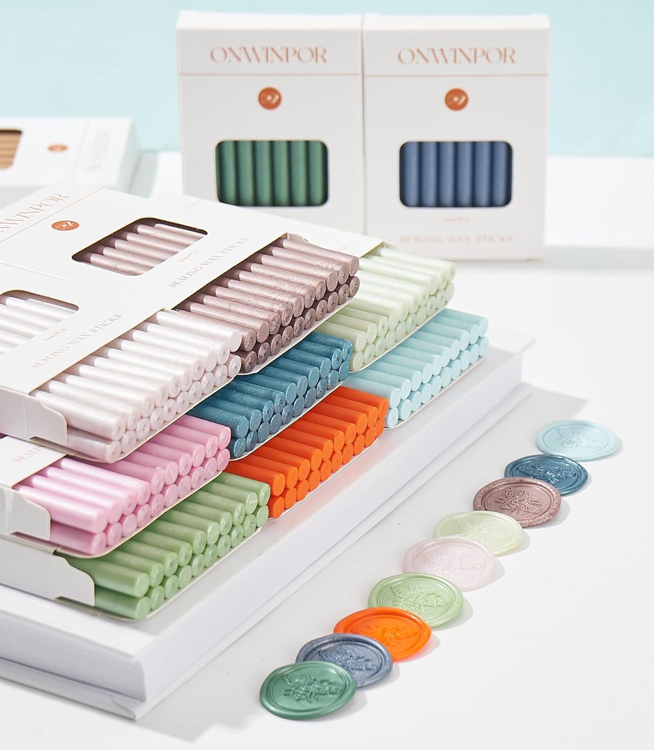 20pcs Pearl Pink Wax Seal Sticks for 0.28'' Glue Gun, Wax Seal Stamp, Wedding Invitations, Envelopes, Christmas Gifts