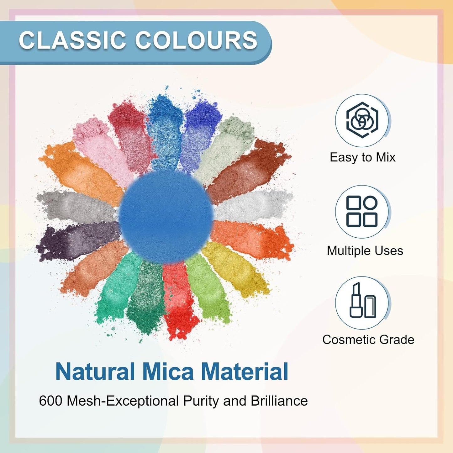 uxcell 10g/0.35oz Cosmetic Grade Mica Powder, 600 Mesh Mica Powder Natural Resin Epoxy Pigment Powders for Casting Resin, Candle Dye, DIY Nail Polish and Lip Gloss, Navy Blue