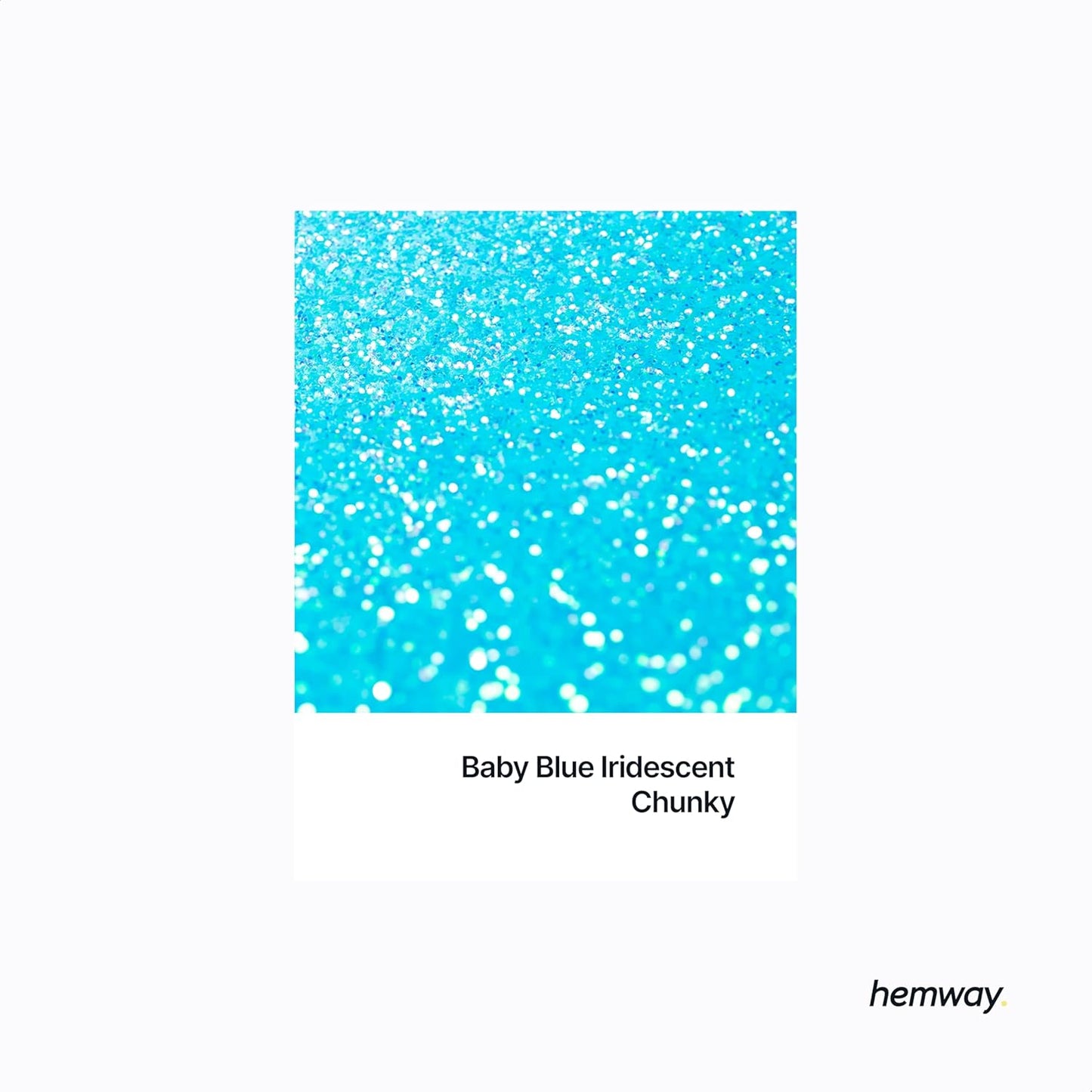 Hemway Polyurethane & Epoxy Resin Glitter 100g / 3.5oz Metallic Crystal Flake Additive for Flooring Jewelry Tumblers Glass Pigment - Chunky (1/40" 0.025" 0.6mm) - Baby Blue Iridescent