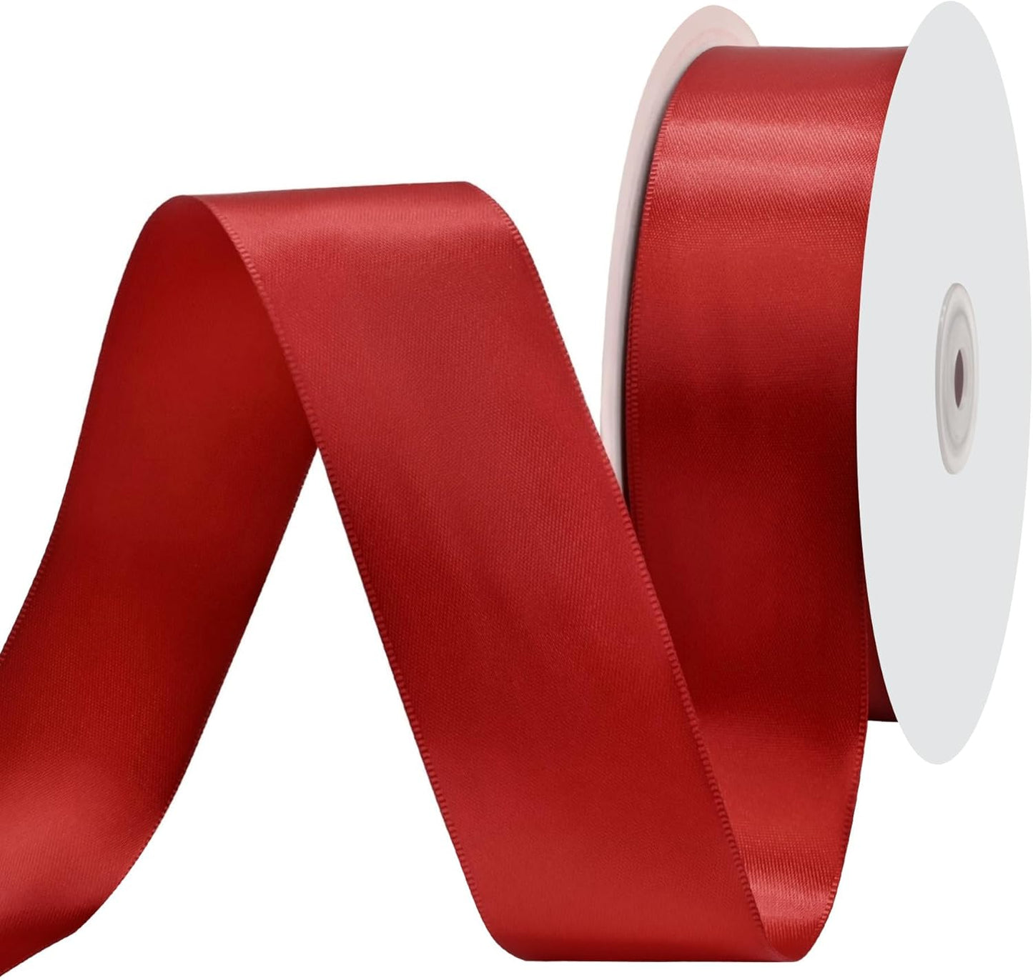 Red Satin Ribbon 1-1/2" X 50 Yards Solid Color Double Faced Ribbons Perfect for Crafts Wedding Decor Bow Making Arts Sewing and More