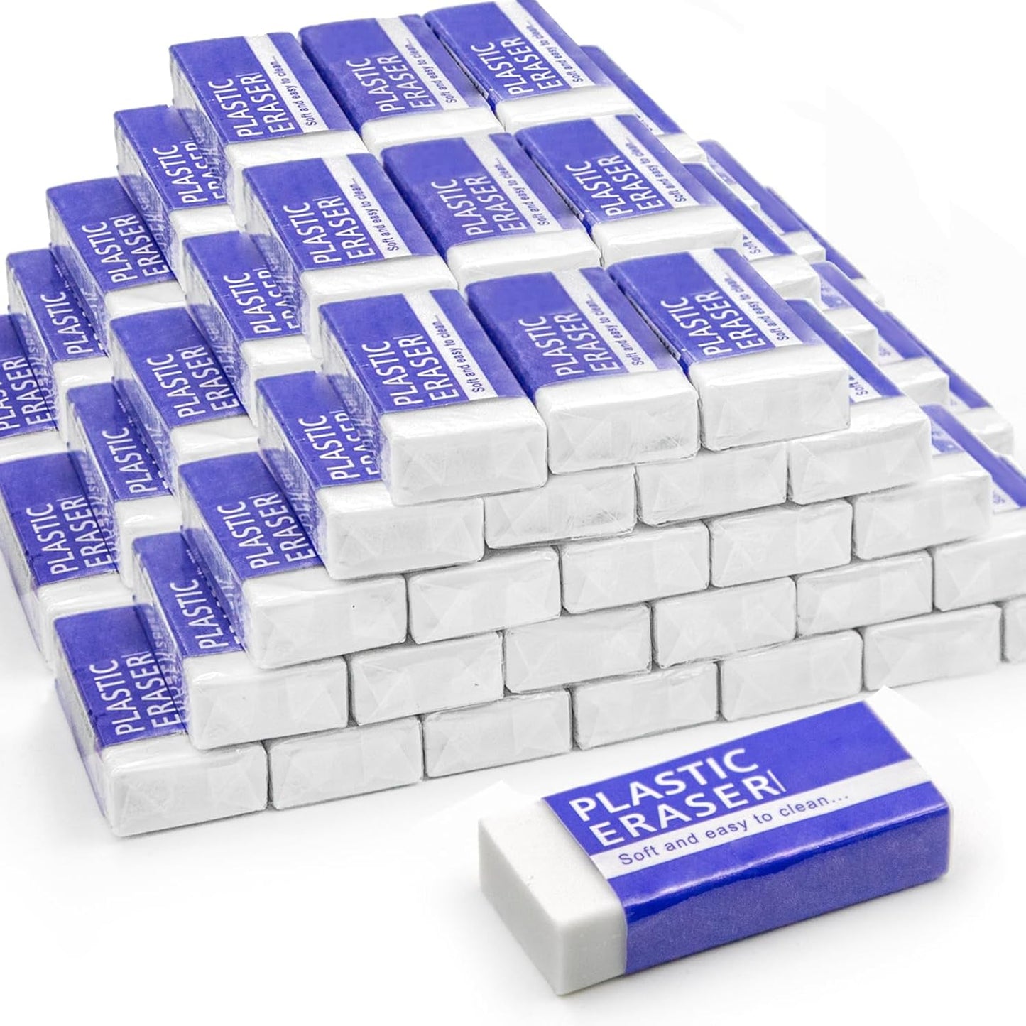 72 Pack White Eraser for Pencil, Bulk Art Erasers for Drawing Sketching, Pencil Erasers Rubber for Kids Prize, School Classroom Students, Office Supplies