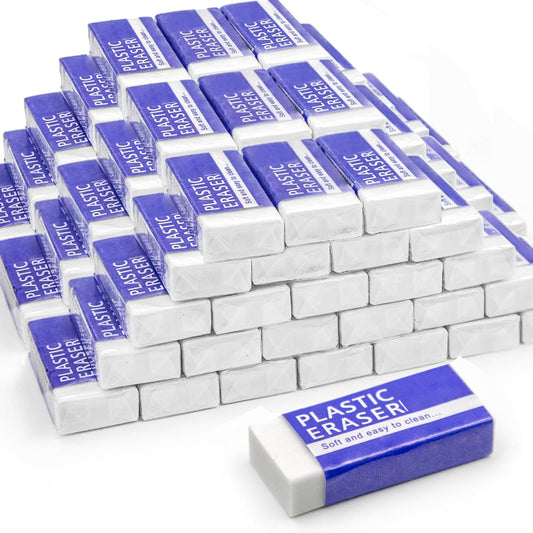 72 Pack White Eraser for Pencil, Bulk Art Erasers for Drawing Sketching, Pencil Erasers Rubber for Kids Prize, School Classroom Students, Office Supplies