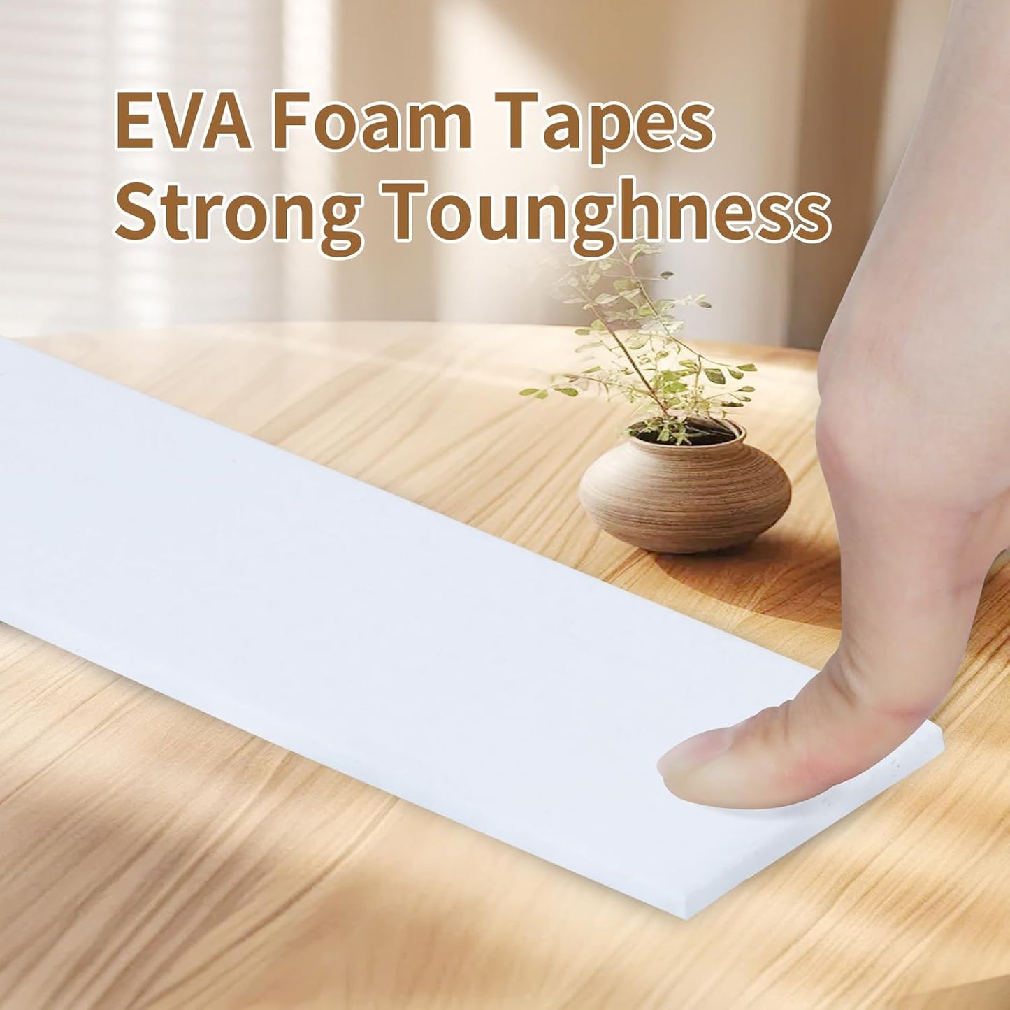 EVA Self - Adhesive Foam Tape |16.4ft Length, 2.4in Widths,White,| Winter - Ready Waterproof, Dustproof, Soundproof Weather Stripping for Windows, Doors & More to Block Chilly Drafts