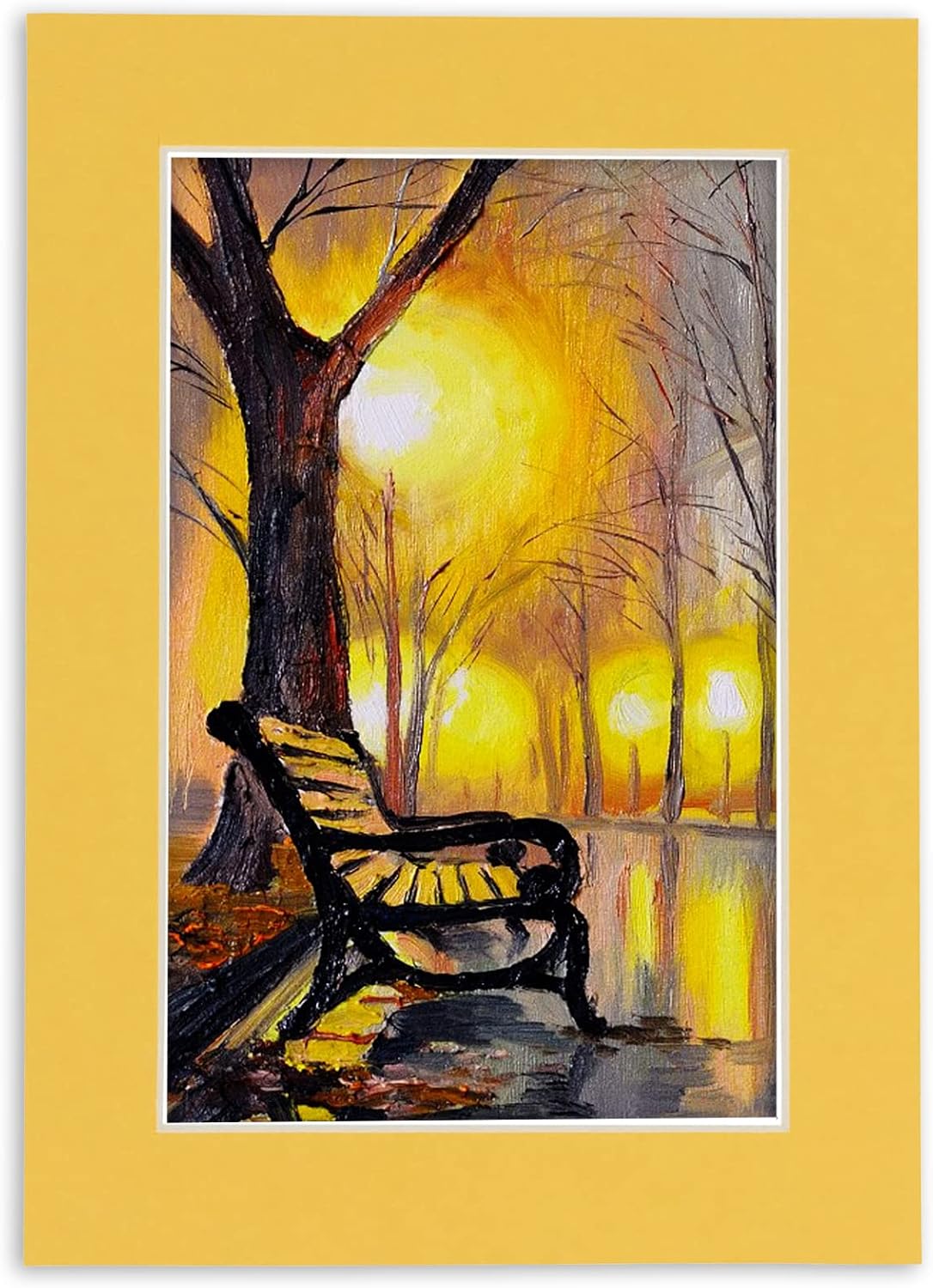 8x10 Mat Bevel Cut for 5.5x8.5 Photos - Acid Free Chamois Yellow Precut Matboard - For Pictures, Photos, Framing - 4-ply Thickness