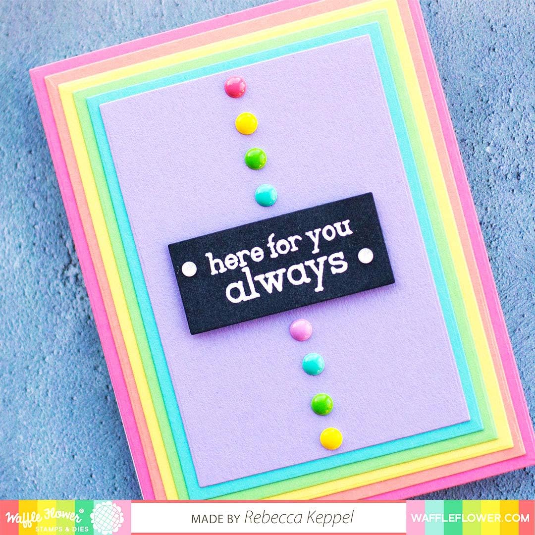 Waffle Flower A2 Layers Die - Set of 17 Nesting Rectangle Panel Mat Layer Craft Cutting Dies for Cardmaking; Sized at 4-1/4" x 5-1/2" Down; 1/8" min. Border Between Next-Door Layers