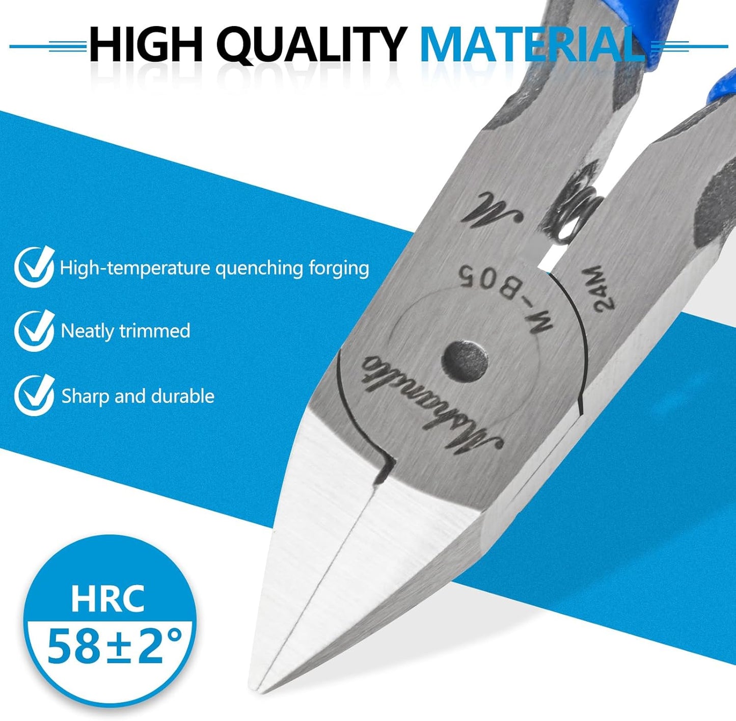 Needle Nose Pliers and Wire Cutters Set, 5" High Carbon Steel Pliers Set, Ultra-Sharp Crafts Diagonal Cutters, Long Nose Pliers for Jewelry Making, Electronics Repair, Object Grasping