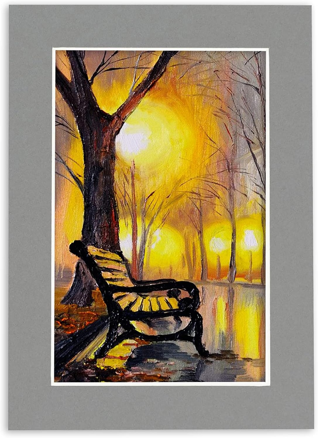 8x10 Mat Bevel Cut for 5.5x8.5 Photos - Acid Free Mid Grey Precut Matboard - For Pictures, Photos, Framing - 4-ply Thickness