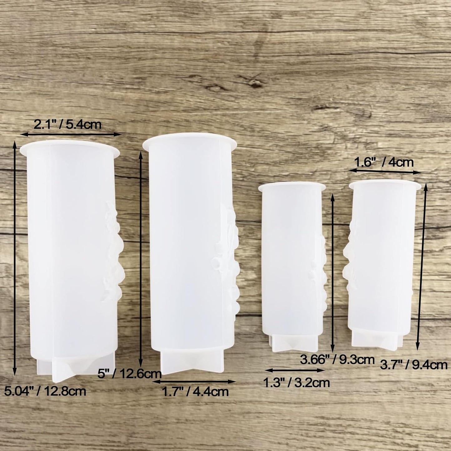 Flower Pillar Candle Molds 4pcs Rose Lily of The Valley Cylinder Silicone Molds for Candle Making Soaps Resin Clay Decoration Crafts DIY (Style -1)