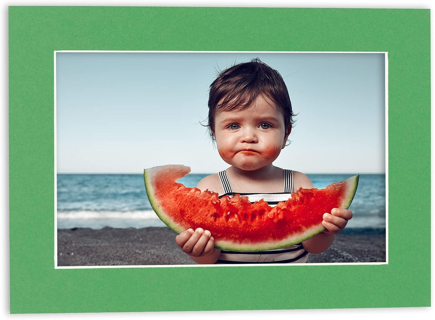 11x14 Mat for 8.5x11 Photo - Precut Bright Green Picture Matboard for Frames Measuring 11 x 14 Inches - Bevel Cut Matte to Display Art Measuring 8.5 x 11 Inches - Acid Free Pack of 25 MATS