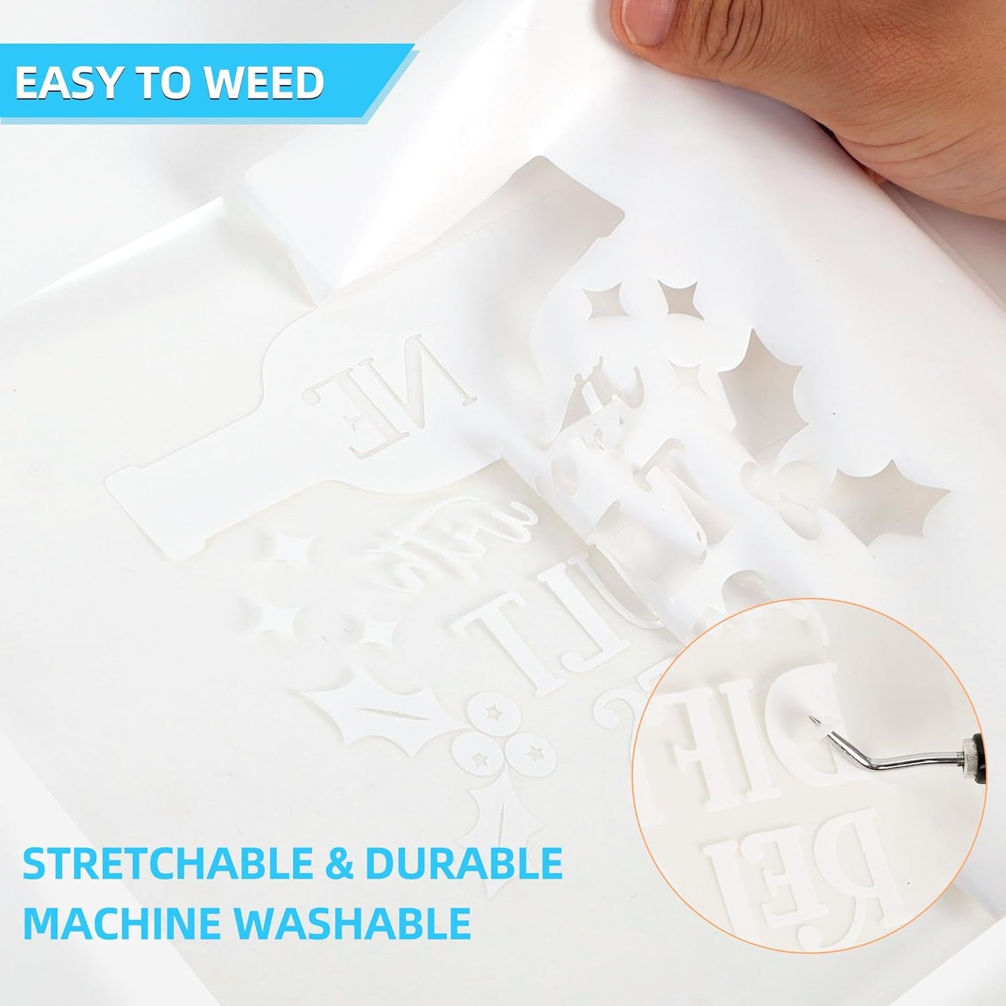 Guangyintong White HTV Heat Transfer Vinyl Rolls, 12" X 100ft Iron on Vinyl PVC Adhesive for T-Shirt, Easy to Cut & Weed for DIY Design