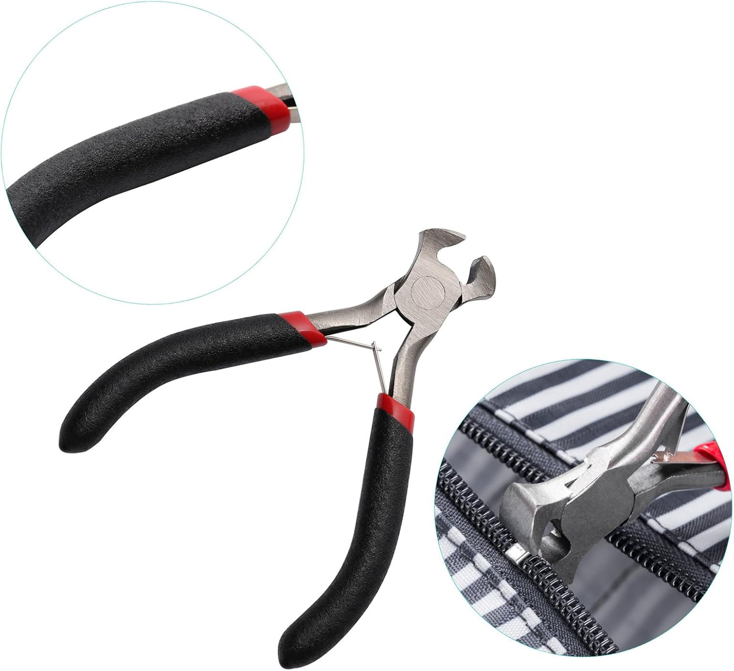 Maosifang 205-Piece Zipper Repair Kit with Zipper Install Pliers, Pull Tabs for Clothing, Bags, Jackets, Luggage, Backpacks, Purses - Black and Silver