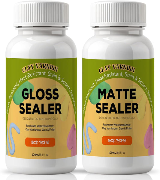 200ml Air Dry Clay Glaze, Air Dry Clay Varnish, Air Dry Clay Sealant, Clay Glaze for Airdry Clay, Varnish for Pottery&Acrylic Paint, Waterproof & Stain Resistant, Design for Air Dry Clay Pottery