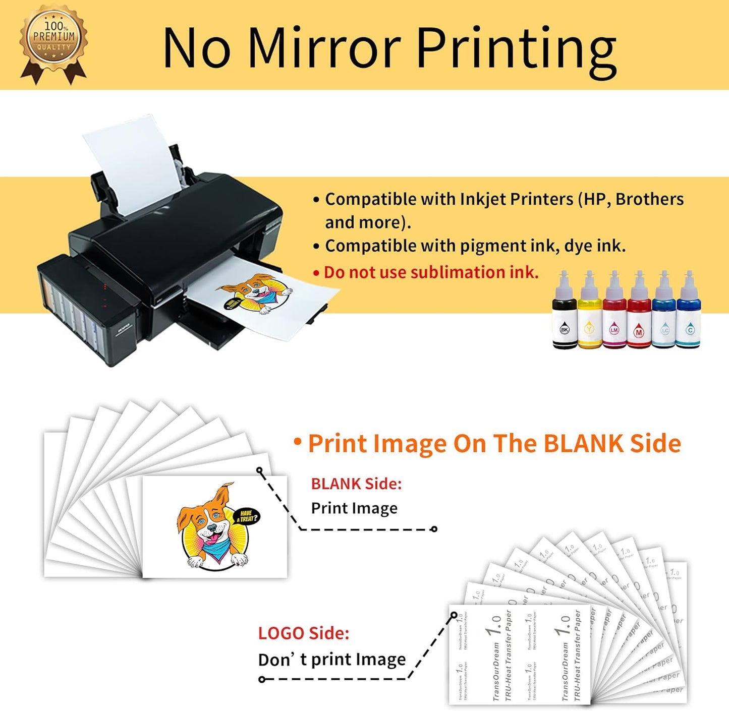 TransOurDream Printable Heat Transfer Paper for Dark and Light T Shirts (10+10 Sheets, 8.5x11", Mix Pack) Iron on HTV Vinyl Transfers Paper for Inkjet Printers (D1L2)