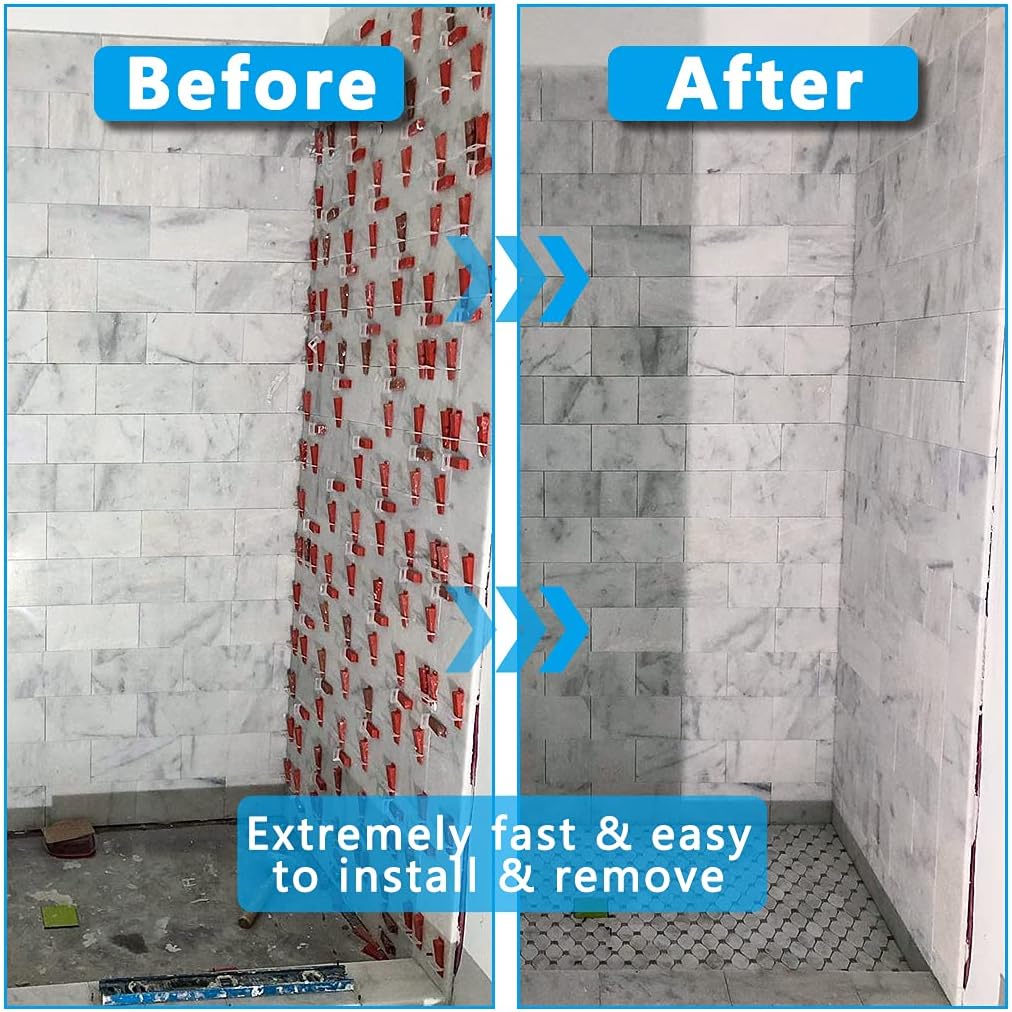 400 Pcs Reusable Tile Leveling System Wedges Suitable for 1/8" spacers, 1/16" spacers, 1/32" spacers Tile Installation