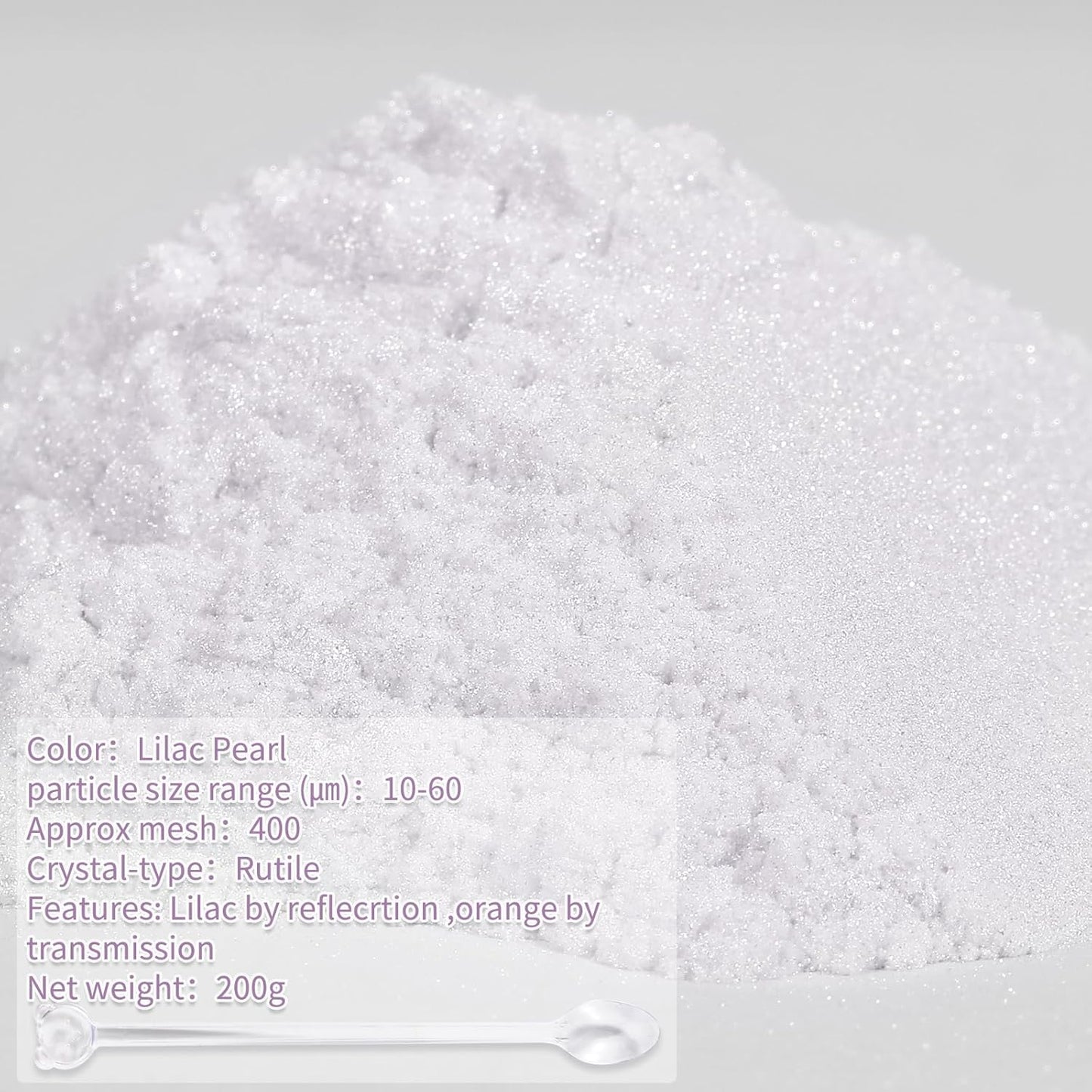 Mica Powder,200g/7.23oz Large Jar,Lilac Pearl Mica Powder Pigment for Epoxy Resin，Lip Gloss，Paint，Dye，Soap Making，Nail Polish,Candle Making,Bath Bombs