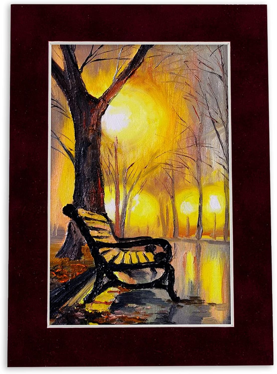 8x10 Mat Bevel Cut for 5x8 Photos - Acid Free Dark Red Suede Precut Matboard - For Pictures, Photos, Framing - 4-ply Thickness