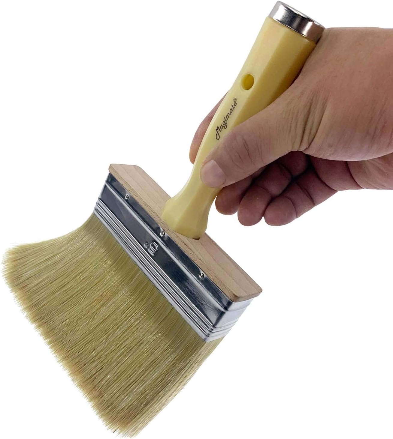Deck Brush for Applying Stain, 5-inch Paint Brush, Medium Size for Quick Decking, Fence, Walls and Furniture Paint Application, Handle Threaded for Extension Use, Multicolor
