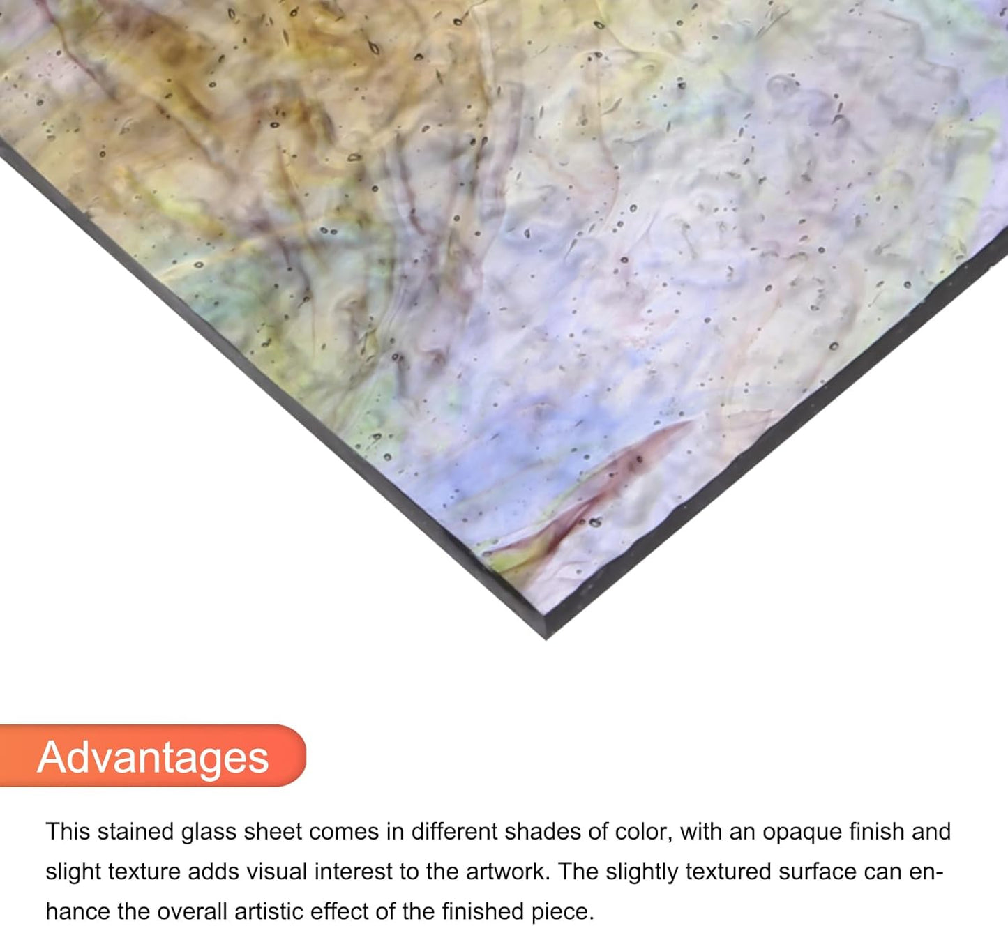 MECCANIXITY 2 Pcs Stained Glass Sheet Mosaic Tile 7.9 Inch x 5.9 Inch Purple Stained Glass Sheets for Crafts DIY Art Project