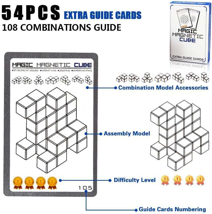 2-Pack Wtohobby Magnetic Soma Cube Block- Children's Educational Toys Magnetic Tiles for Kids Stress Relief Toy Puzzle Cubes to Develops Intelligence, Ideal for Birthday Gifts (Crystal, 2 Pack)