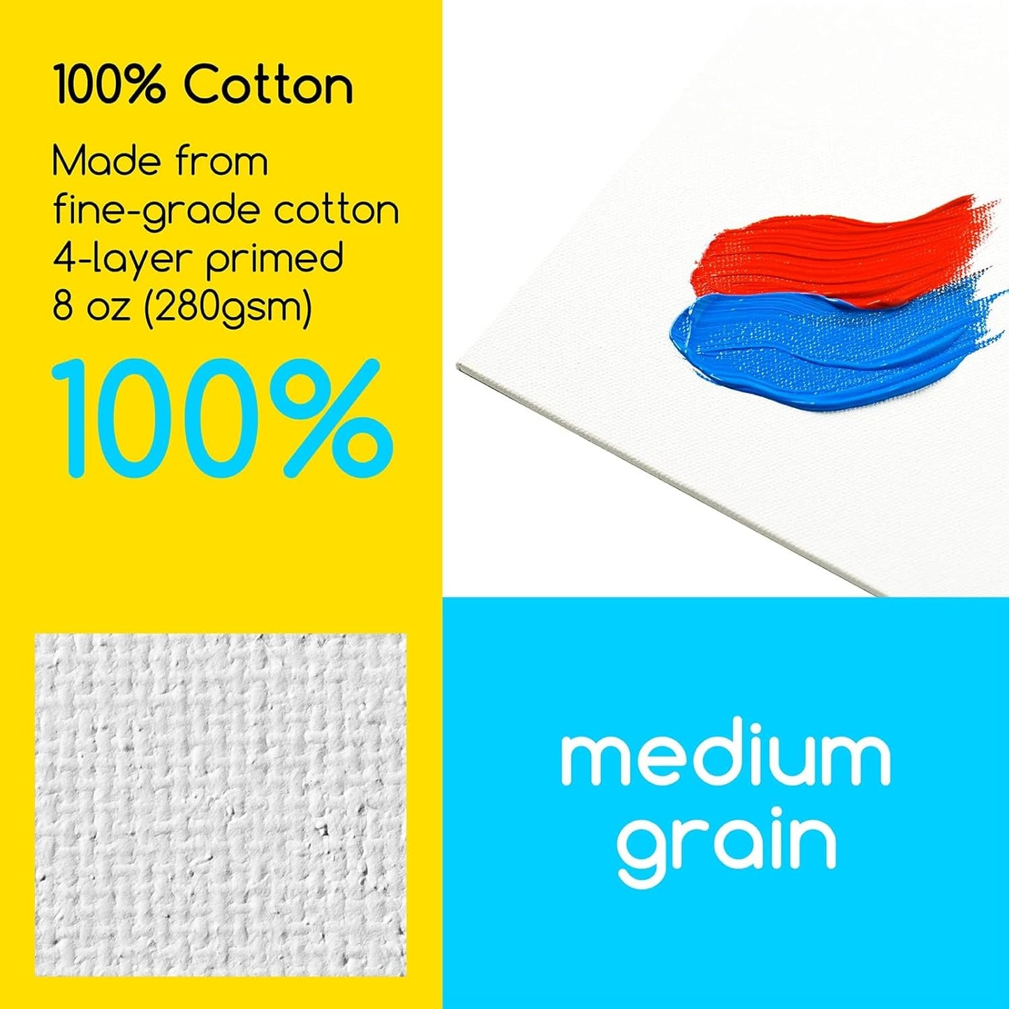 MEEDEN 48-Pack 100% Cotton Canvas Boards for Painting - 5x7'' Blank Canvas Panels for Oil & Acrylic Painting, Ready to Paint Art Supplies for Professional Artists, Students