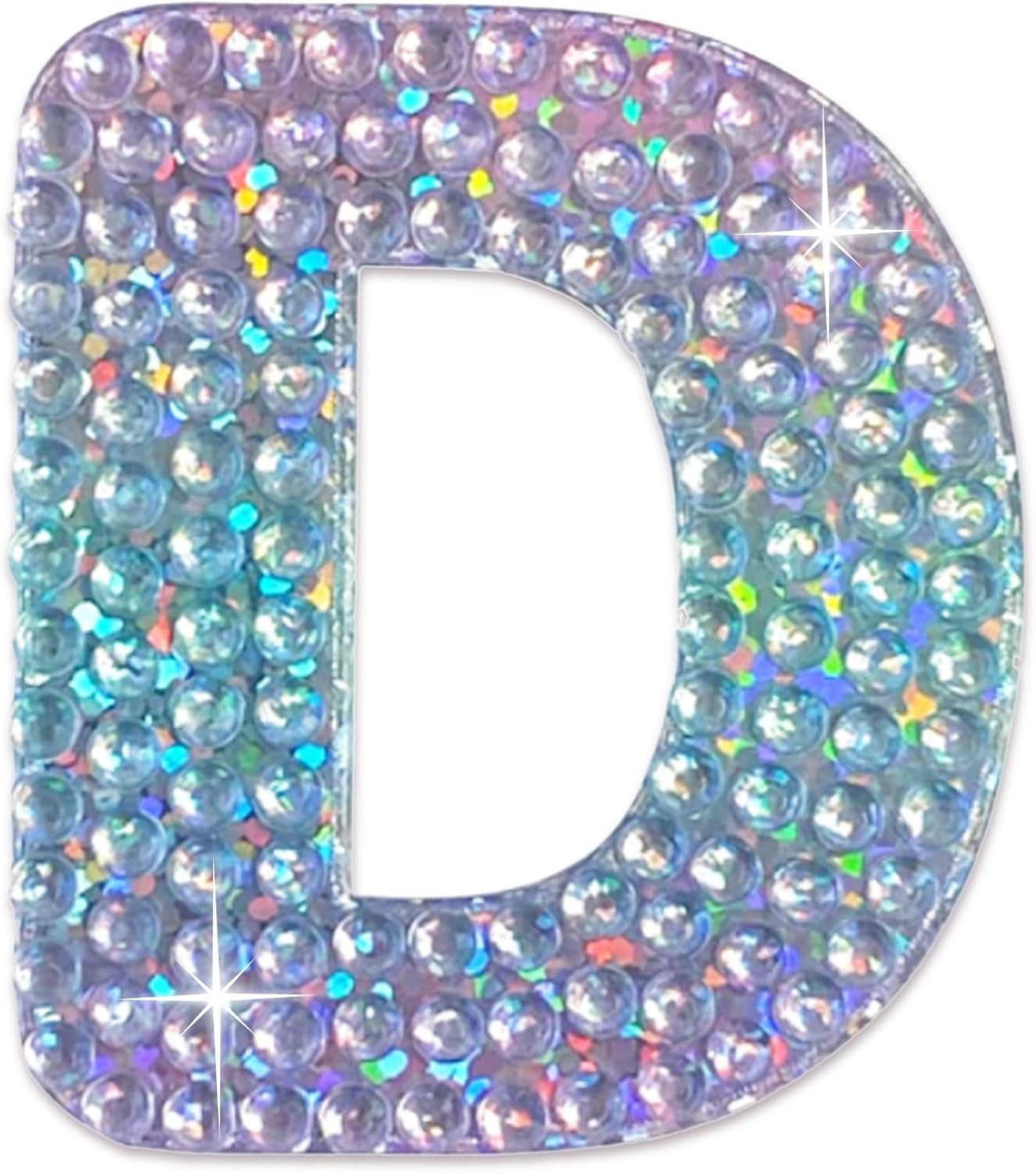 StickerBeans® Rhinestone Alphabet Letter Sticker D - Unique Sparkly Design 2” x 2” Cut-to-Shape Adhesive - Personalization, Collecting, Gifting, Scrapbooking, Decorating Laptops, Phone Cases, All Ages