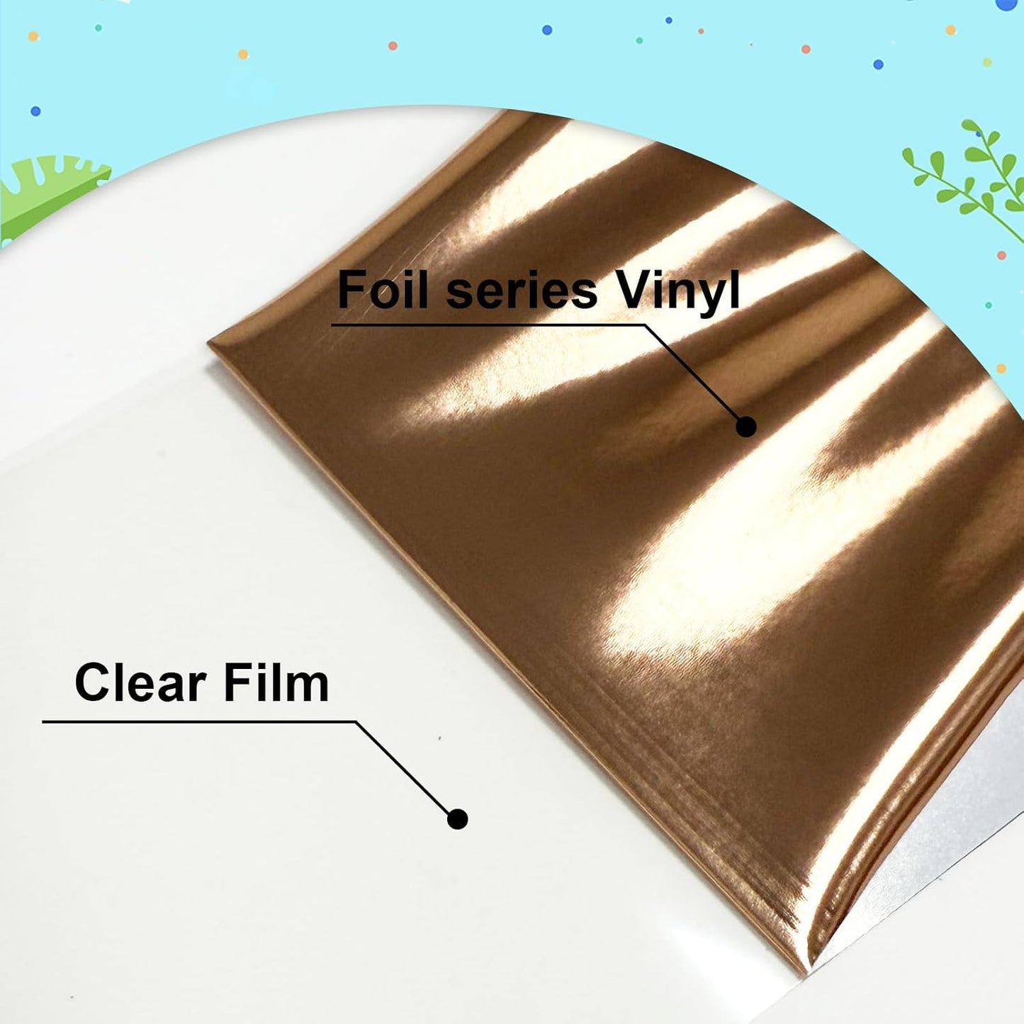 Heat Transfer Vinyl Metallic Rose Gold Foil 12"*6Ft Bundle Chrome HTV Pack in Vibrant Colors for Stunning T-Shirt Designs! Perfect for DIY Heat Transfer Vinyl (Rose Gold, 12Inch*6Ft)