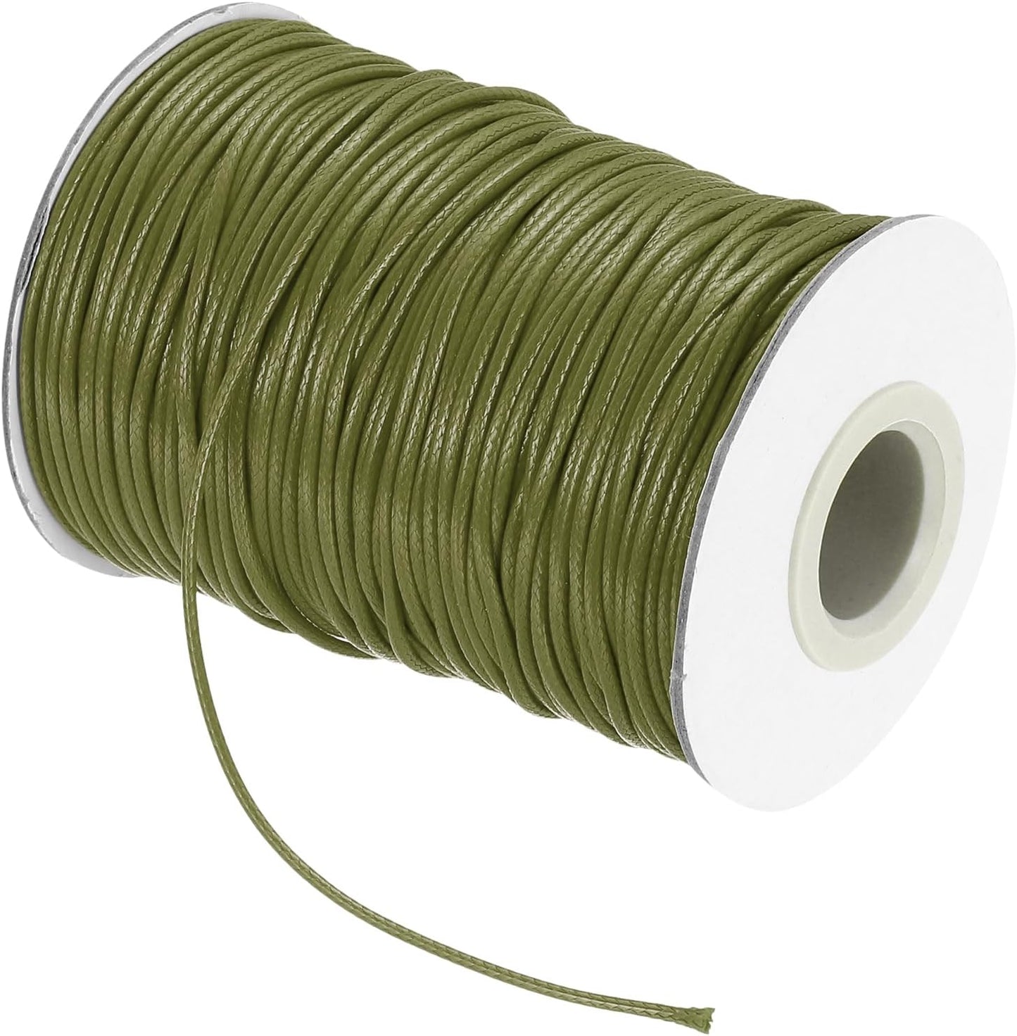 MECCANIXITY Waxed Cord 1.5mm Waxed Thread 87 Yard Wax String Leather Cord for Bracelet Making, Necklaces, Beading, Jewelry Making and DIY Crafts(Army Green)