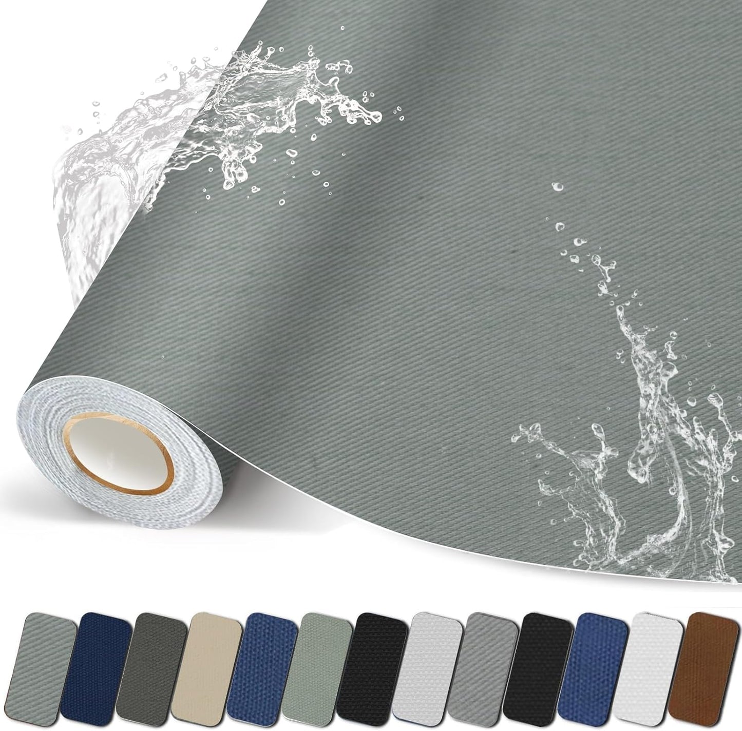 Canvas Repair Patch, 35X79 Inch Strong Sticky Fabric Repair Tape, Self-Adhesive Fabric Patch for Sofas, Tote Bags, Clothing, Car Seats, Furniture (Grey, 35X79 Inch)