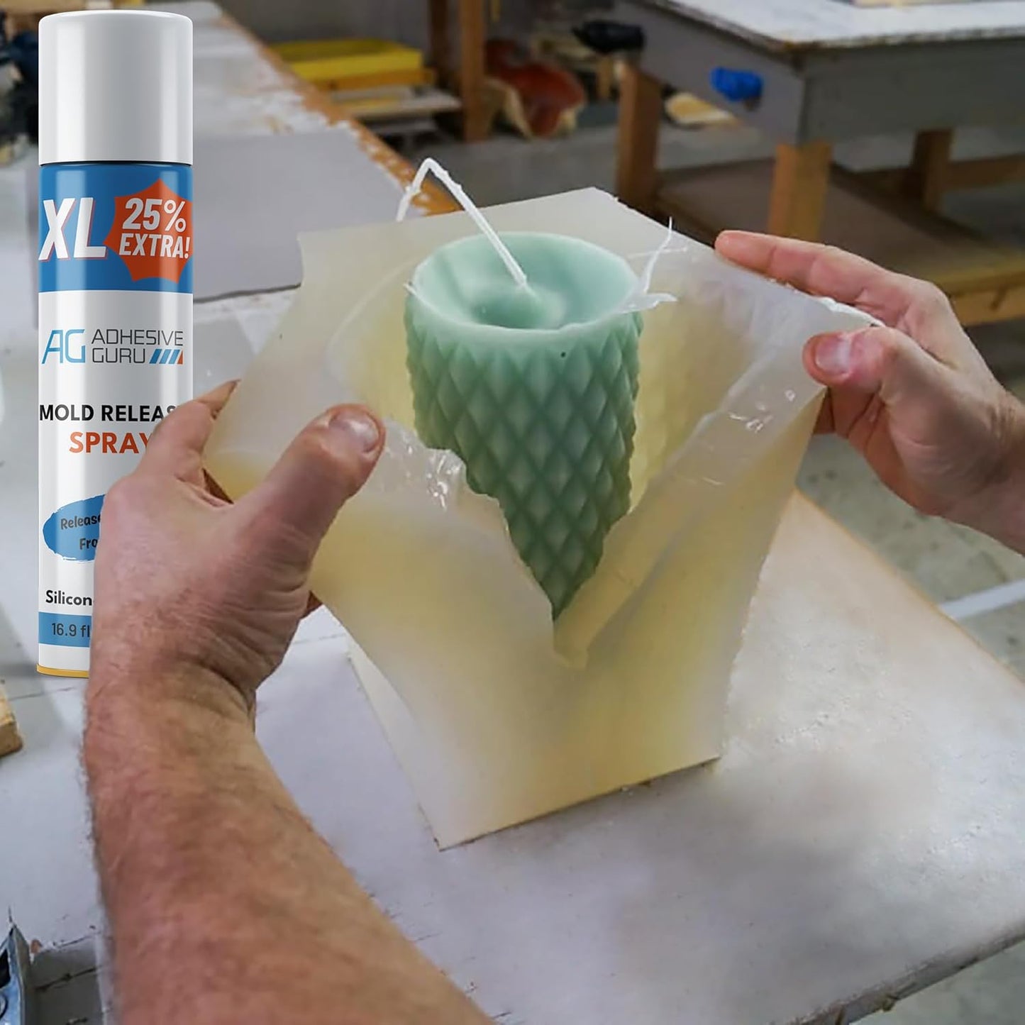 Silicone Mold Release Spray (4x16.9 fl oz / 500ml) Release Agent for Epoxy Resin, Candle & All Molds | Smooth, Non-Stick Lubricant for Easy Removal | 4 Pack, Molds are not Included