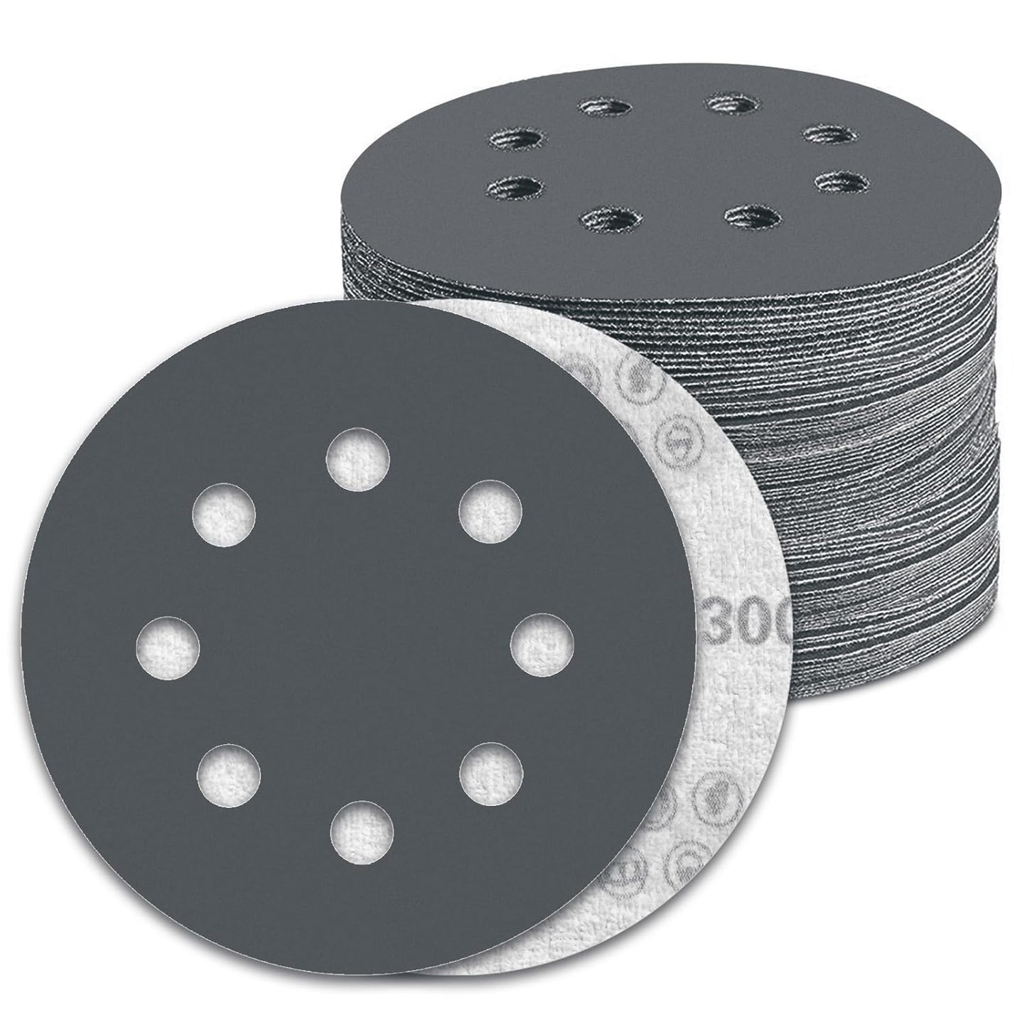 100 Pcs 5 inch Wet Dry Sanding Discs Grit 3000 Hook and Loop 8 Hole Silicon Carbide Orbital Sander Sandpaper