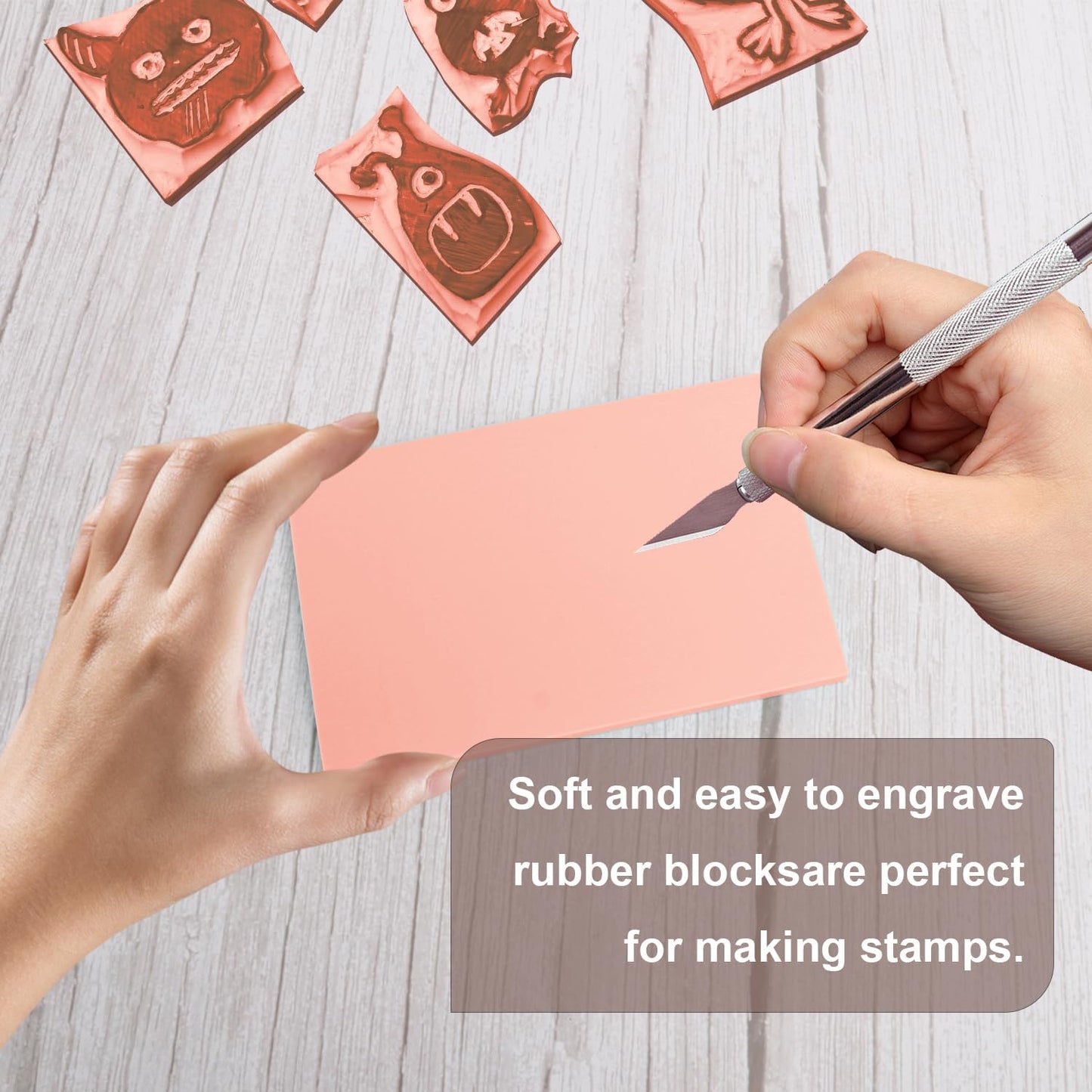 25 Pcs 4"x6" Rubber Carving Blocks, Linoleum Blocks, Stamp Carving Blocks for Printmaking, Linocut Artists, Crafts and More,(Pink) by KUKLIPJIM.