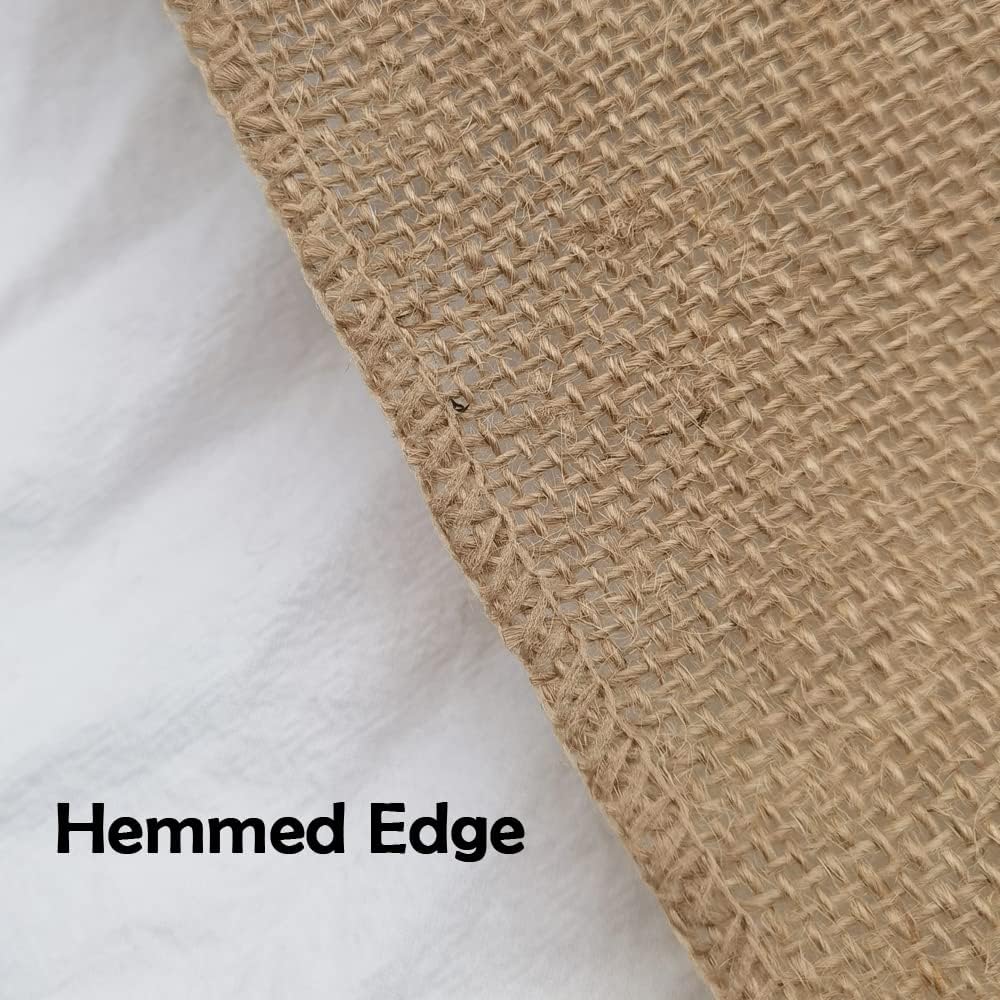 INSPIRELLE 12" Natural Burlap Fabric Roll 10 Yards Jute Ribbon for Gift Wrapping Craft Projects Wedding Decoration Home Decoration 30CM