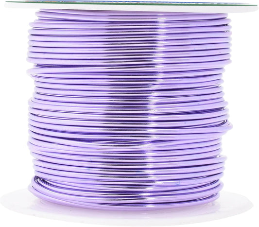Mandala Crafts 16 Gauge Anodized Aluminum Craft Wire for Jewelry Making - 100 FT Colored Flexible Lavender Wire - Bendable for Bonsai Armature Crafting Sculpting