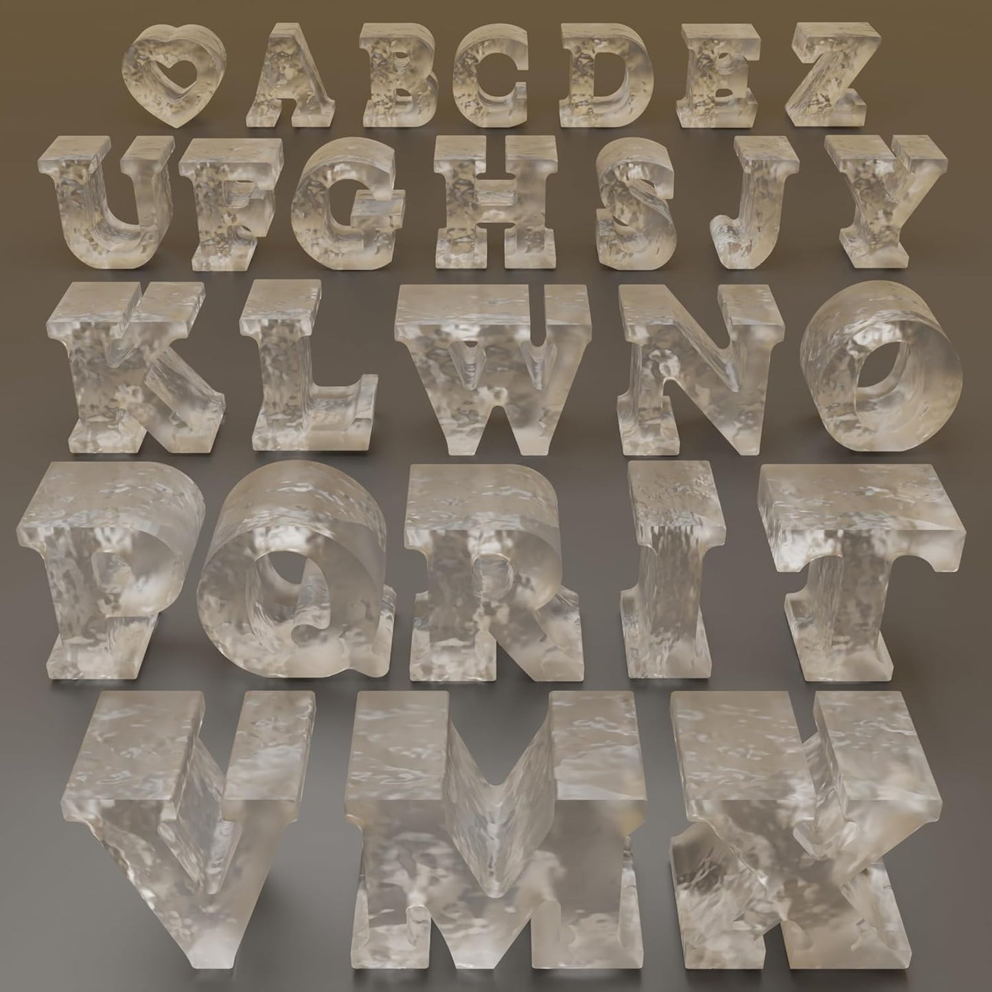 26 Pack A-Z Letter Resin Casting Molds - Silicone Mold for Candle Making & Home Decor