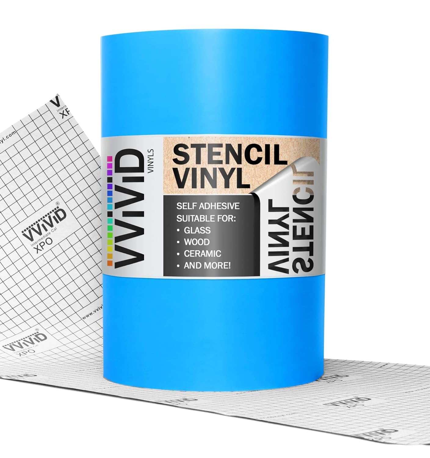 VViViD Blue Stencil Vinyl Masking Film with Anti-Bleed Technology (12" x 20ft)