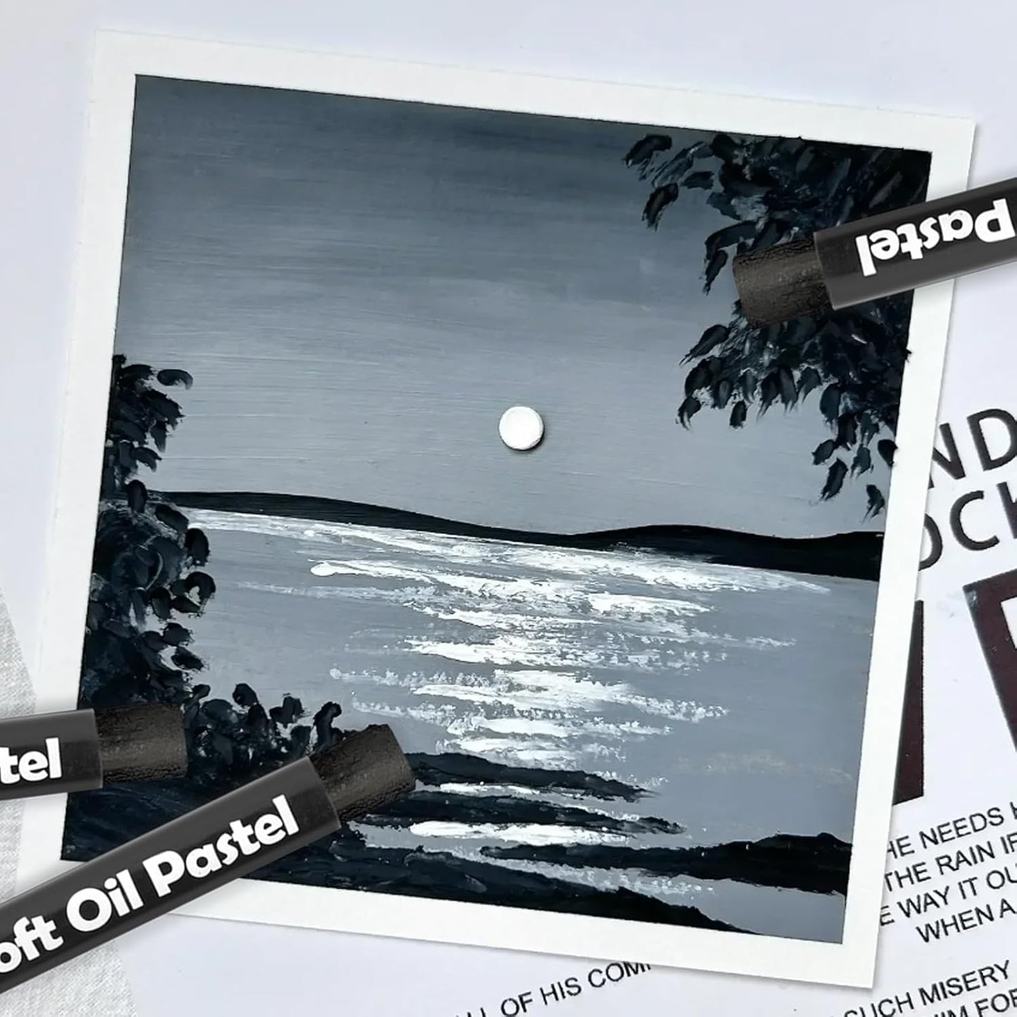 qianshan Soft Oil Pastels Set of 12 Single Colors,Non Toxic,Soft Texture Vibrant and Creamy Oil Crayons Pastels Art Supplies.Black