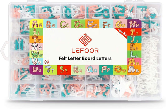 Letter Board Letters Only,698 PRE-Cut Characters (3/4 Inch,in 3 Colors) with Sorting Tray,Felt Letter Board Letters (Choice A)