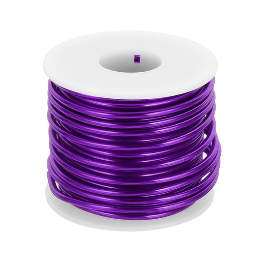 MECCANIXITY 9 Gauge Anodized Aluminum Craft Wire Bendable Bonsai Training Wire 56 Feet 3mm for Sculpting Crafts Wreath Floral Beading Jewelry Making, Purple