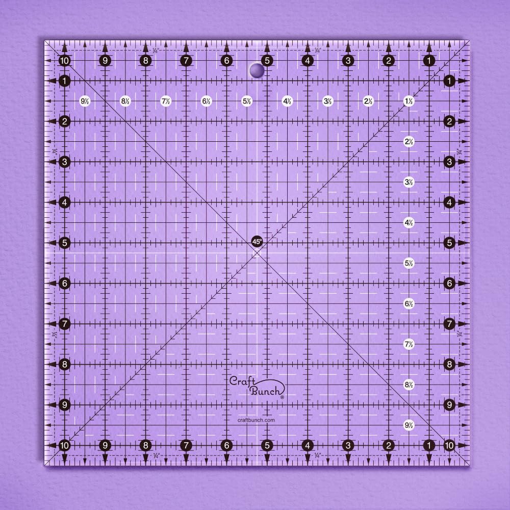 Non-Slip Square Quilt Template Ruler (10.5" x 10.5")