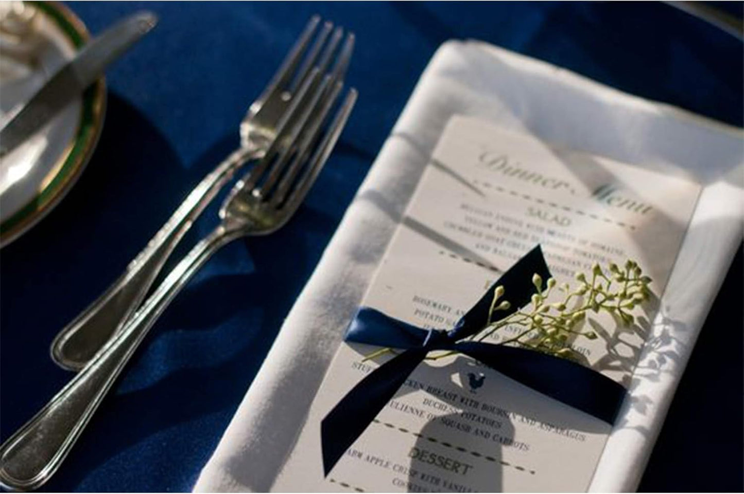 VATIN Double Face Deep Navy Blue Satin Ribbon 3/8" Continuous 50 Yards,Navy Blue Polyester Fabric Ribbon use for Bows Bouquet, Gift Wrapping, Floral Arrangement Wedding Decoration