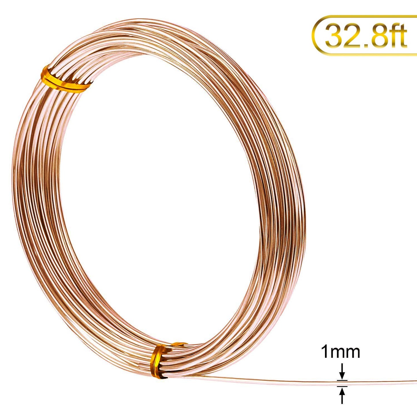 TecUnite Aluminum Craft Wire for Sculpting Armature Bendable Craft Wire for DIY Jewelry Making(Copper, 10 M X 3 mm, 1 Roll)