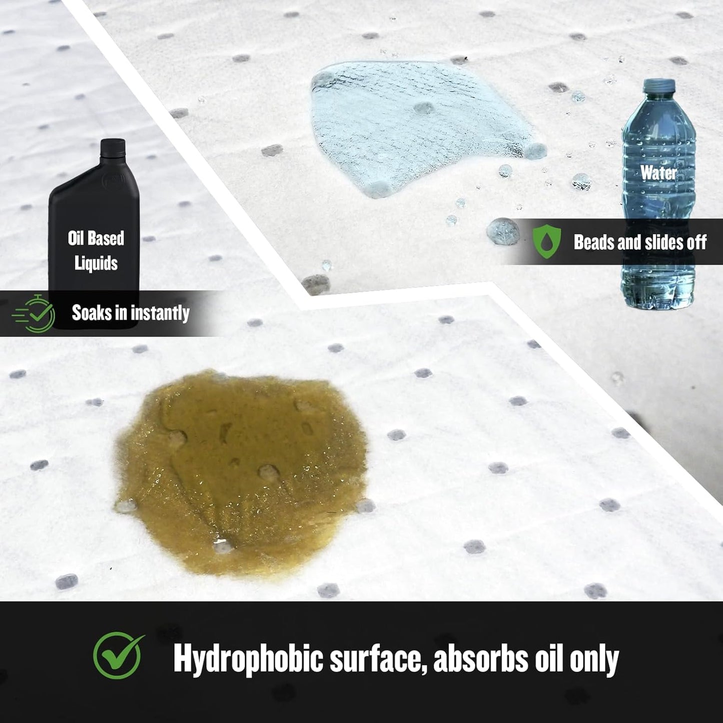 FLASHDRY Marine Oil & Fuel Spill Absorbent Pads - 17.5” x 13.5”, Water Repellent, Effective Spill Control, Marine Protection, High-Performance, Eco-Friendly, Tear Resistant (2)