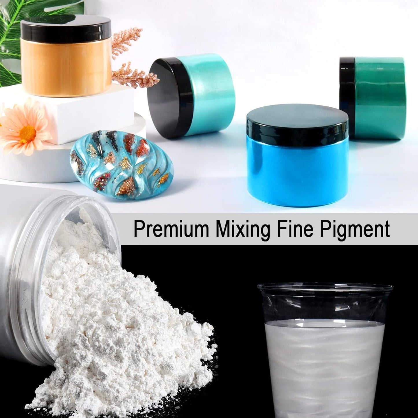 Ceya Mica Powder, 5.3oz/ 150g Porcelain White Pearlescent Effect Colorant Pigment Powder for Epoxy Resin, Tumblers, Slime Bath Bomb, Soap Dye, Slime, Candle, Resin Crafting, Paint,Jewelry, Nail Polish