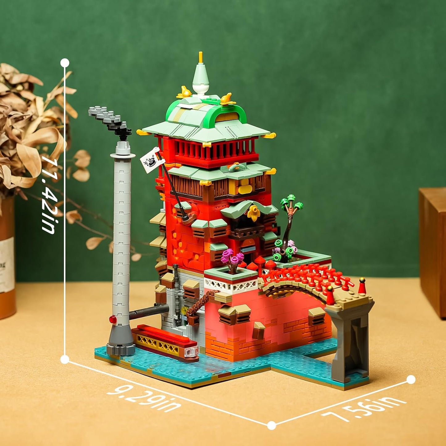 Flowers Japanese Castle House Building Kit Compatible with Lego Sets for adutls,Creator Architecture Building Model Set for Girls 8-14 Years Up Movie Lover 1826 pcs