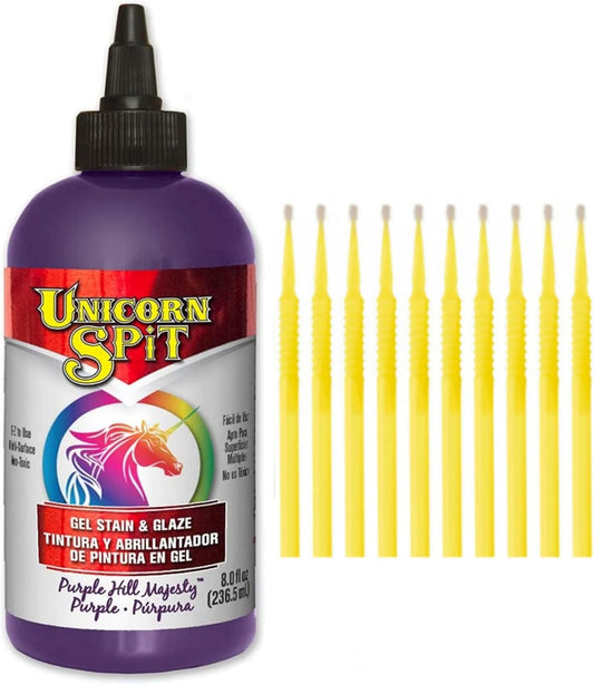 Unicorn SPiT Gel Stain and Glaze in One - Purple Hill Majesty 8 oz. Bottle Detail Sticks