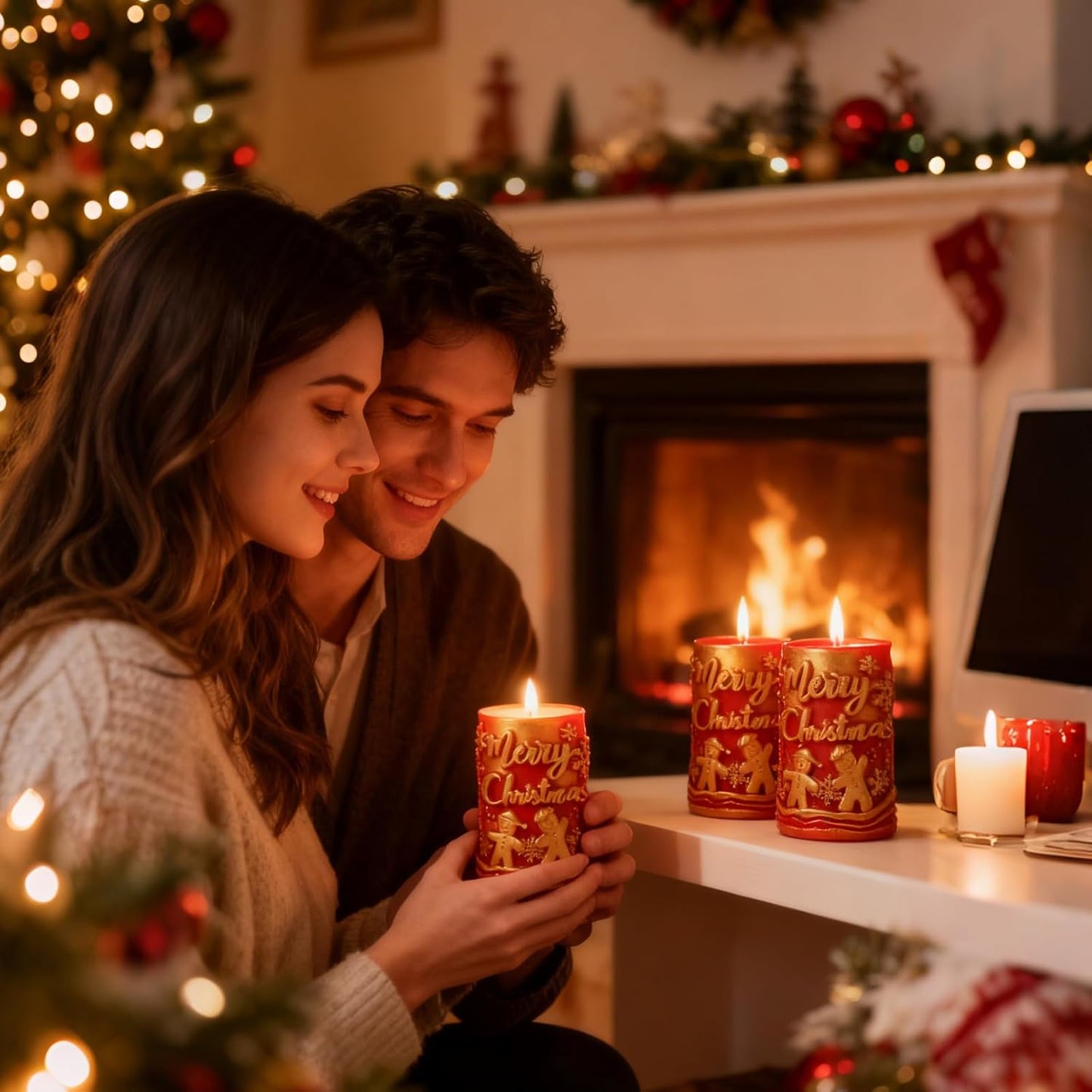 1PCS Christmas Candle Mold, Pillar Snowman Christmas Resin Silicone Molds Kit, 3D Christmas Shape Silicone,Candle Silicone Mold for DIY Wax Soap