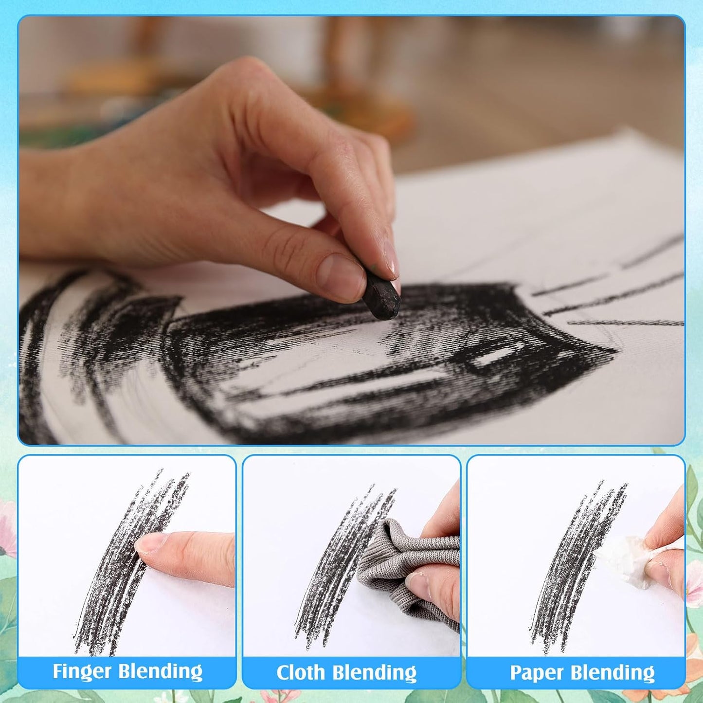 48 Pcs Soft Chalk Pastels Set Soft Pastel for Artists Square Sketch Chalk Non-toxic Artist Pastel Sticks for Professional Artists Students and Art Lovers(Black, White)