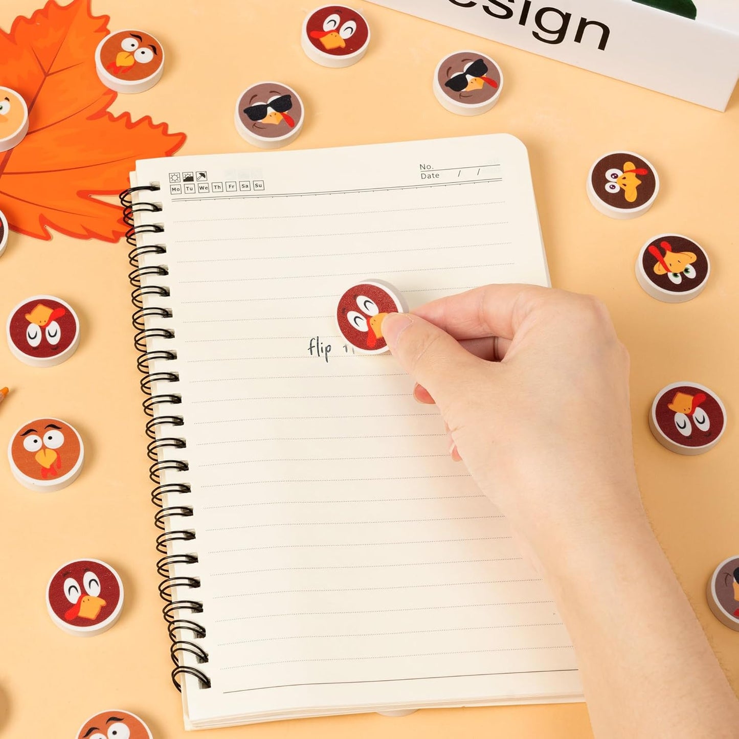 60Pcs Thanksgiving Mini Erasers for Kids Bulk Turkey Pencil Erasers Stationery for Student Classroom Prizes Homework Rewards School Supplies Party Favors
