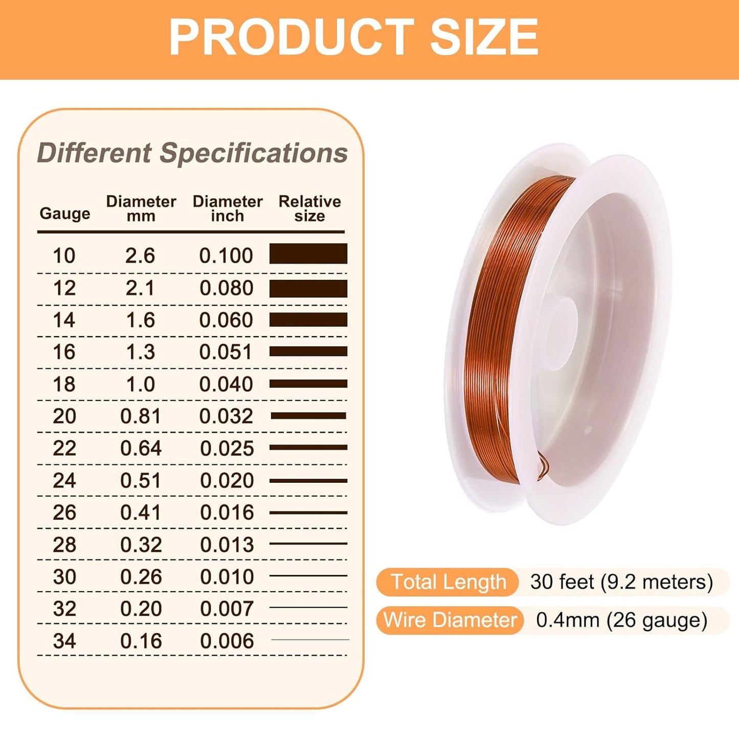 HARFINGTON 30ft Jewelry Wire, 26 Gauge (0.4mm) Brass Craft Soft Metal Tarnish Resistant Copper Beading Wire for Jewelry Making Supplies Crafting, Coffee